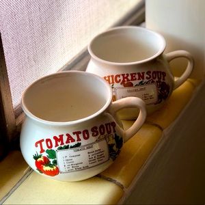 Vintage soup mugs - Set of 2